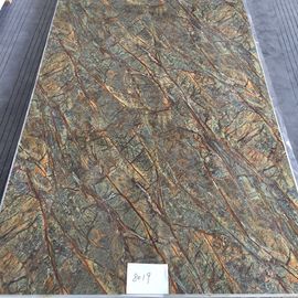 Fireproof PVC Marble Sheet UV Coating , Decorative Faux Marble Walls PVC Sheet